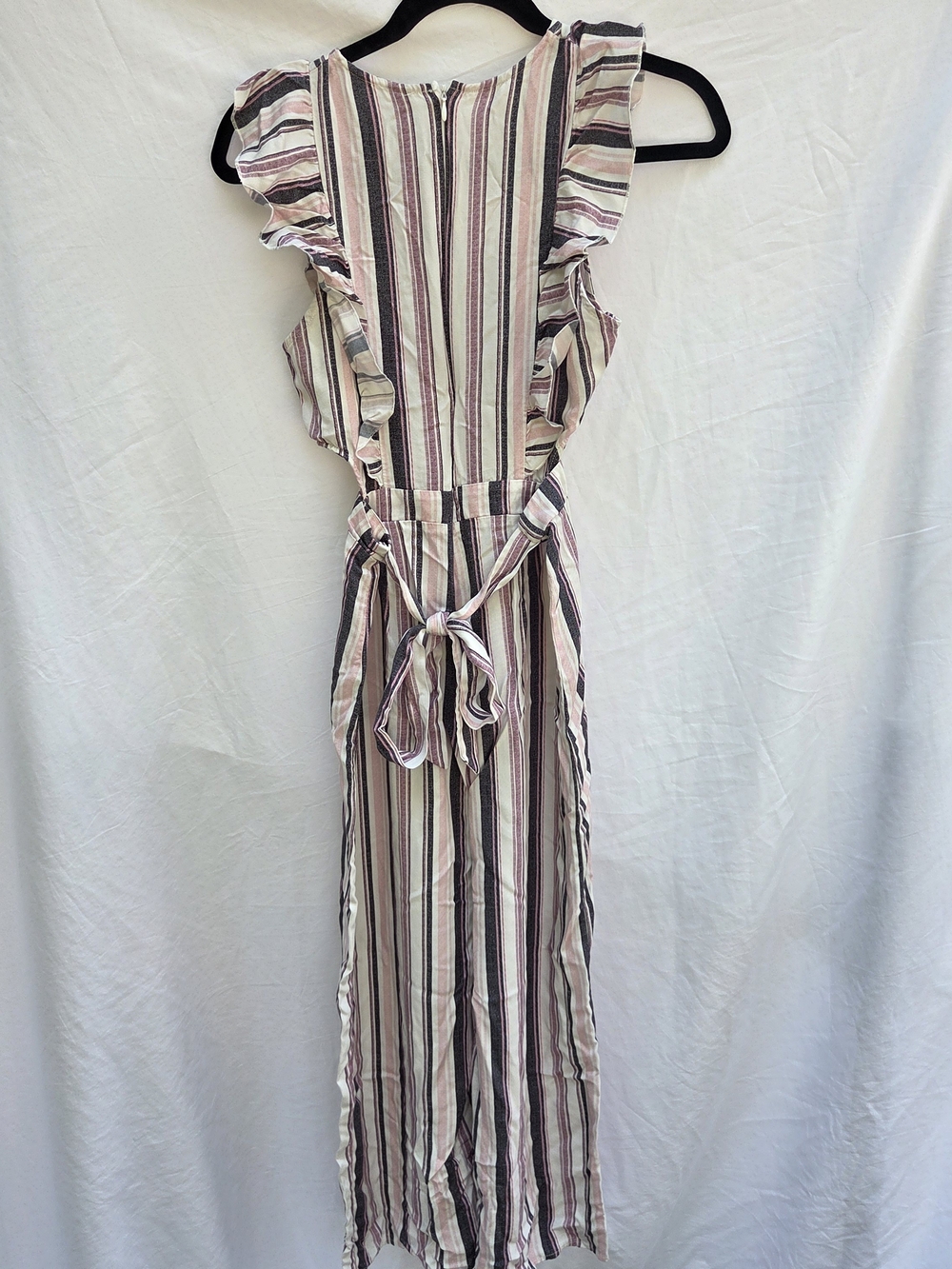 Design Lab Lord & Taylor Striped Jumpsuit in Cream, Mauve, Gray